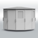 Werbefenster in jeder zweiten Türe (somit 6 Stück) im oberen Türrahmen mit bruchsicherem, UV-beständigen Plexiglas (z.B. für Veranstaltungshinweise)