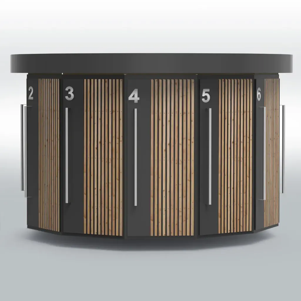 KARUSO Bike-Box "Vorarlberg" (rund mit Holzleisten) für 12 Räder - KAUF